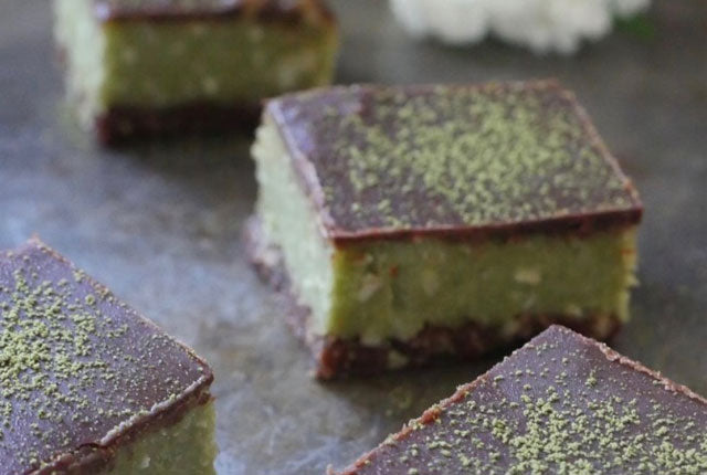 Matcha Raspberry Slice Matcha Slice Recipe (by Lisa Guy) – Chalait